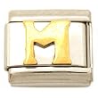 "M" Italian Charm Gold Plated 9mm