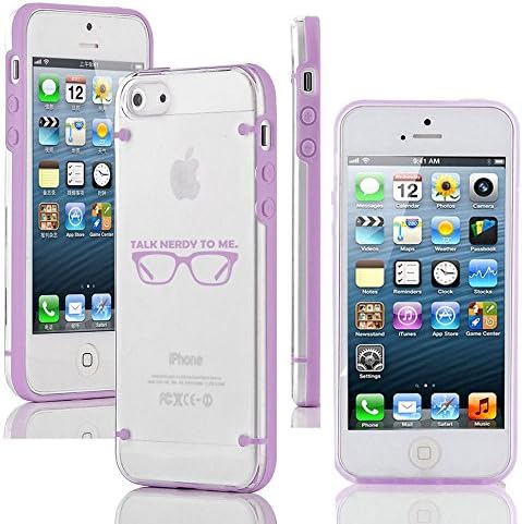 Apple iPhone 6 (4.7") Ultra Thin Transparent Clear Hard TPU Case Cover Talk Nerdy to Me (Purple)