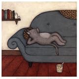 Lounging Cat Art Print by Helga Sermat, 10 x 10