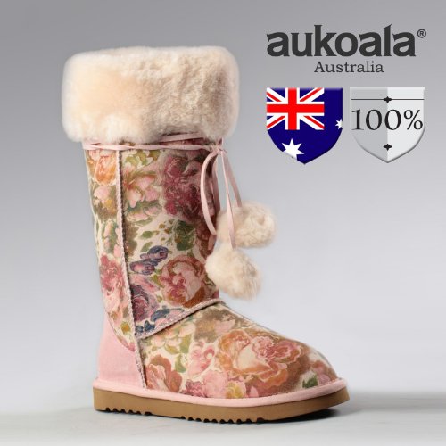 Aukoala Snow Boots Australia Sheepskin Warm Roman For Womens_Rose Pink_Us Size 6 On Sale
