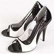 Highest Heel Women's AUDREY-09, 5" Cutout Spectator Pump W/ Trim Detail, Red White, Black White.