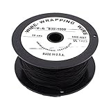uxcell ラッピングワイヤ　ケーブルロール　柔軟　30AWG　90m　200C　PTFE　ブラック