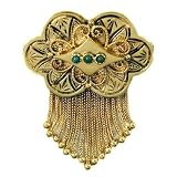 Antique Gold Turquoise Brooch with Pendant Bale, circa 1920s