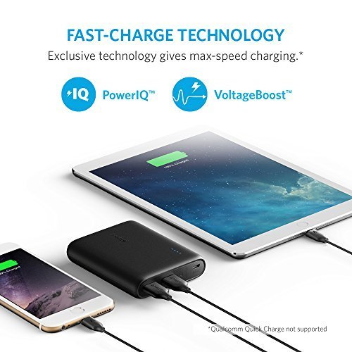 Anker PowerCore 13000 (13000mAh 2ポート 大容量 モバイルバッテリー パナソニックセル搭載) iPhone / iPad / Xperia / 新しいMacBook / Android各種他対応 コンパクトサイズ 【PowerIQ & VoltageBoost搭載】 ブラック