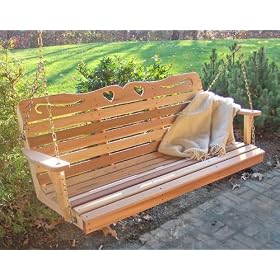 6' Red Cedar American Sweetheart Porch Swing by Cedar Store