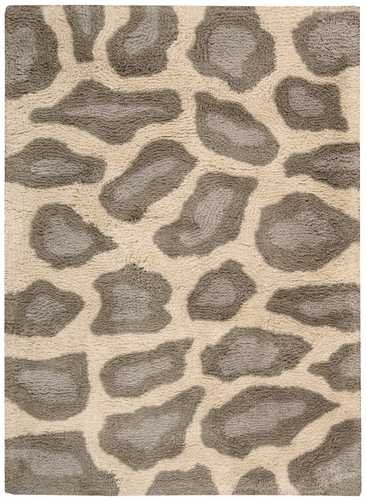 Nourison Shaggy Giraffe Beige 5.0-Feet by 7.0-Feet Polyacrylic-Blend Shag Rug