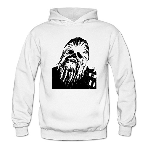 ZHUYOUDAO Custom Star Wars Chewbacca Pullover Hoodie for Woman White M