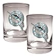 Florida Marlins MLB 2pc Rocks Glass Set - Primary Logo
