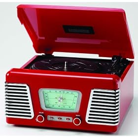 RX-1 Nostalgic Record Deck 60's style - RED (music sytem, turntable music player with radio) made for Digitel Technology