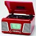 Electronics : RX-1 Nostalgic Record Deck 60's style - RED (music sytem, turntable music player with radio) made for Digitel Technology