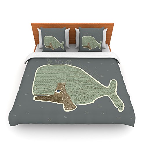 Kess InHouse Bri Buckley "Blue Whale" Blue Green Queen Fleece Duvet Cover, 88 by 88-Inch 
Kess InHouse Bri Buckley "Blue Whale" Blue Green Queen Fleece Duvet Cover, 88 by 88-Inch
