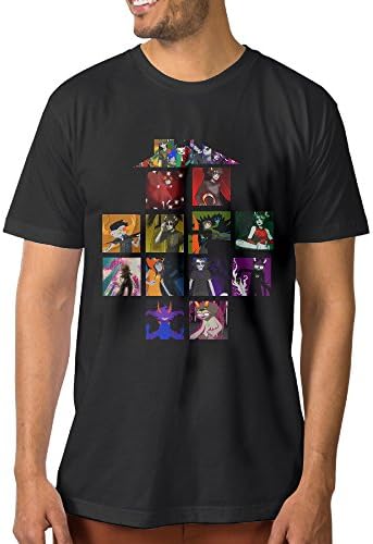 NCKG Men's Homestuck Comic Cartoon House Game Short Sleeve Tshirtsi, Color BlackSize 3X