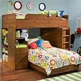 South Shore Logik Twin Over Twin L-shaped Wood Loft Bunk Bed In Sunny Pine  ....