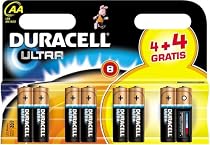 Duracell Ultra Batteries AA 4 + 4 Extra Free (8 Batteries)