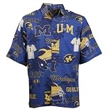 Reyn Spooner Michigan Wolverines Tropical Scenic College Button-Up Shirt