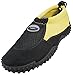 Women's Ankle High Water Shoes Aqua Socks Snorkeling, Pool Beach, Yoga, Dance and Exercise with Drawstring Closure (8, Black/Yellow)