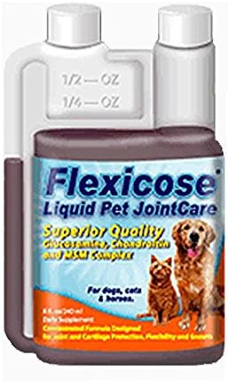 All Natural Flexicose Pet Liquid Glucosamine Joint Care for Dogs Cats Horses
