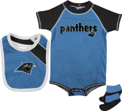 Carolina Panthers Infant Creeper, Bib, and Bootie Set