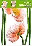 Produkt-Bild: Blumen - 4 Mohnblumen, Rosa Wand-Tatoos Aufkleber Poster-Sticker (70 x 50cm)