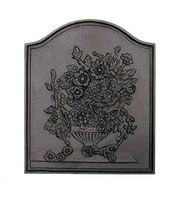 Bouquet Cast Iron Fireplace Fireback In Matte Black Finish