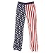 USA American Flag Patriotic Novelty Print Jersey cotton pants for lounging, sleep, sports. Unisex relaxed fit, available in 5 Adult sizes, exposed elastic waist