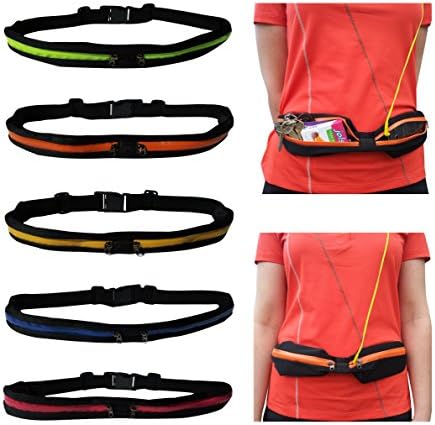 Running Fanny Pack - 2 Wide Water Resistant Pockets for Android or iPhone Holder, Keys, Cards, Money, During Exercise, Walking, Travel - StowYaStuff Belt