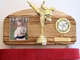 Martial Arts Belt Display with a Kick ! Signature Oak - Zebra wood
