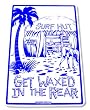 Get Waxed Aluminum Sign in White and Blue