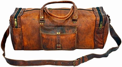HIDE 1858 TM Genuine Leather Travel Duffel Outdoor Luggage Bag Square Shape 2
