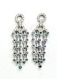 Aquamarine Earrings Fine Earrings with 0.50k G.V.V.S. Brilliant Diamonds and 4.60k Brazilian Aquamarine on 18k White Gold Damiani Style Design Chandelier Earrings Made in Italy Matching Pendant/ Necklace Available