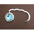Compact Rock Crystal Folding handbag hook, purse holder, great gift for any occasions birthday, wedding, break up, buy 3 for free shipping - Blue'