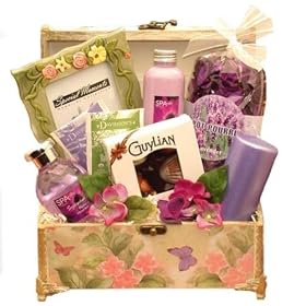 Enchanted Garden Bath Body Shower Pamper Spa Gift Basket for Women - Valentines Day Gift Idea for Her