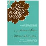 Bliss Teal On Champagne Wedding Invitations