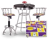IMAGE OF Chrome Bar Table & 2 Chrome Adjustable 24