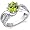 Regal Helix 1.25 carats Peridot Ring in Sterling Silver Rhodium Finish Size 6