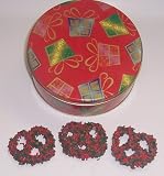 Scott's Cakes 1 lb. Milk Chocolate Covered Pretzel with Christmas Jimmies & Chocolate Chips in a Christmas Present Tin
