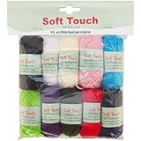 BambooMN Brand Soft Touch Bonbon Yarns - Solids 10x 10g Mini Balls - Acrylic