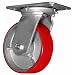 EZ Roll EZ-0620-MOP-R 6" Diameter Polyurethane/Steel Wheel Medium Heavy Duty Rigid Plate Caster, 1200 lbs Capacity