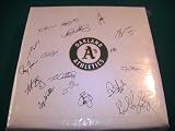 2010 OAKLAND ATHLETICS TEAM SIGNED AUTOGRAPHED BASEBALL BASE TREVOR CAHIL, GIO GONZALEZ, COA + PROOF PHOTO