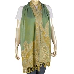 Jacquard Design Paisley Scarves Wool Stoles for Her