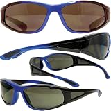 SAFETY GLASSES TITAN INTEGRITY UV400 SUNGLASSES ANSI Z87.1 EYE PROTECTION TWO TONE BLUE/BLACK FRAME SMOKE LENSES