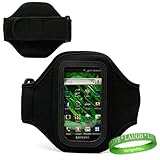 Android Smart Phone Samsung Epic 4G Accessories KIT : Black Neoprene Armband - Double Stitched, Tension Support and Sweat Resistant Materials + Live * Laugh * Love Vangoddy Wrist Band ( Samsung Epic 4G Not Included )