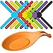 6 Pack Non-slip Foldable Silicone Trivets, SourceTon Collapsible Cross Design Silicone Trivets in Cute Colors, Silicone Pot Holder, Hot Pad, Pot Holder, Free Bonus Spoon Rest/Balloon Whisk Rest