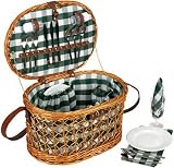 Willow Picnic Basket Fully Lined Service for Four