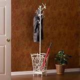 SEI Bird and Branch Antique White Hall Tree
