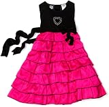 So La Vita Girls 4-6x Velvet Taffeta Dress with Heart Stones
