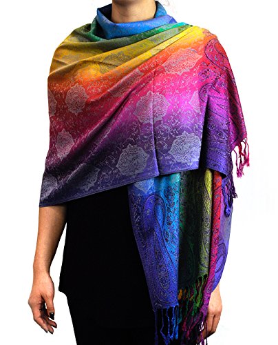 NYfashion101 Elegant Colorful Paisley Soft Pashmina Scarf Shawl Wrap NBH1401Y