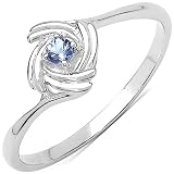 0.05 Carat Genuine Tanzanite Sterling Silver Ring