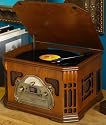Steepletone Truro E516 Encode Nostalgic Music Centre ((NOTE: NOT standard Carlisle E516)) MP3 playback AND RECORDING from your CD & Record Player (Turntable) + Radio & Cassette deck - Retro Wood Veneer Nostalgic Style Music Stereo System