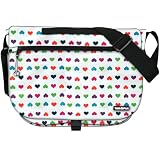 Yak Pak Basic Shoulder Bag - White Multi Hearts - 614-126